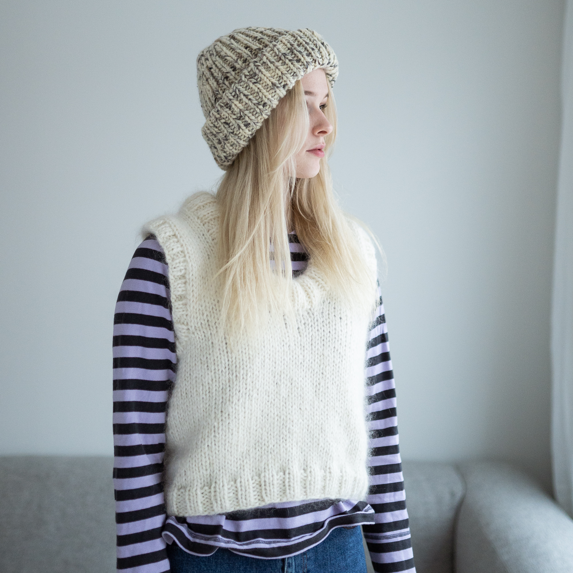 29657-Sky-beanie-kit - HipKnitShop Chunky beanie knitting pattern