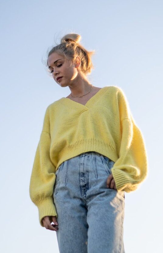 Knit women's cotton sweater