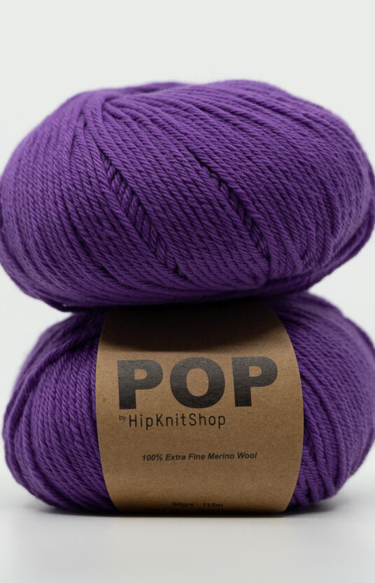 purple merino yarn pop