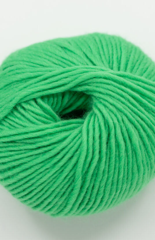 Bright green wool yarn