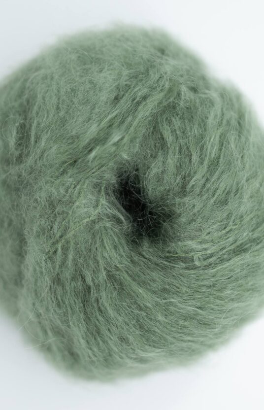 Chunky olive green mohair