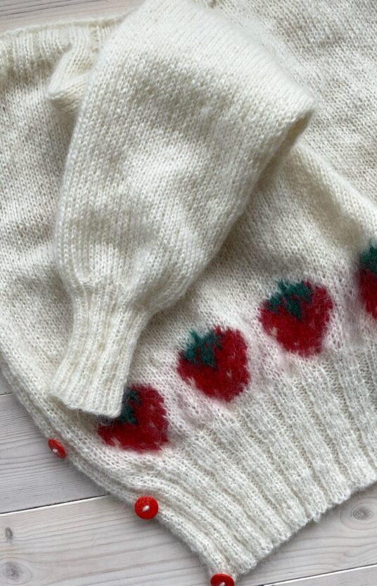 76098-Fruity-Cardigan-kit-2 - HipKnitShop strawberry knit cardigan