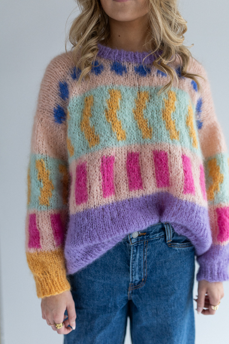 224622-Candyfloss-80s-Sweater-PurpleMint-Kit-7 - HipKnitShop Knit sweater 80s colorful fluffy women's sweater