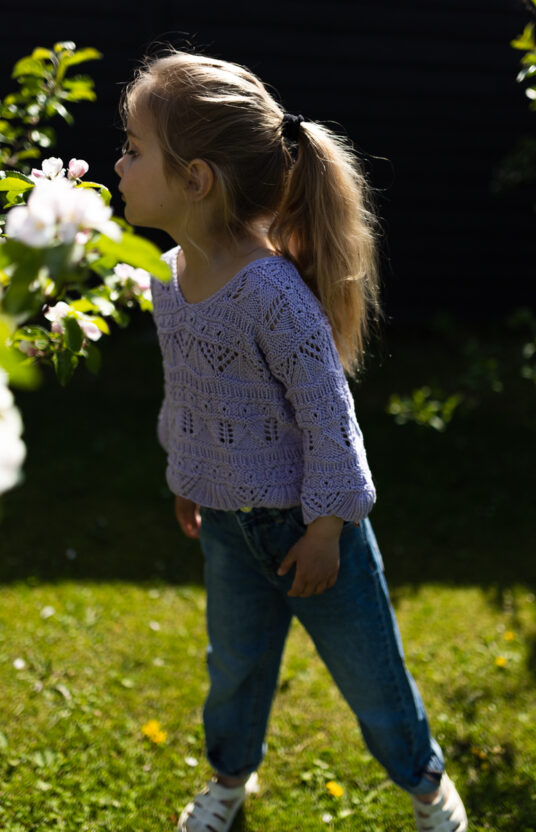knitting pattern sweater kids in cotton with structure