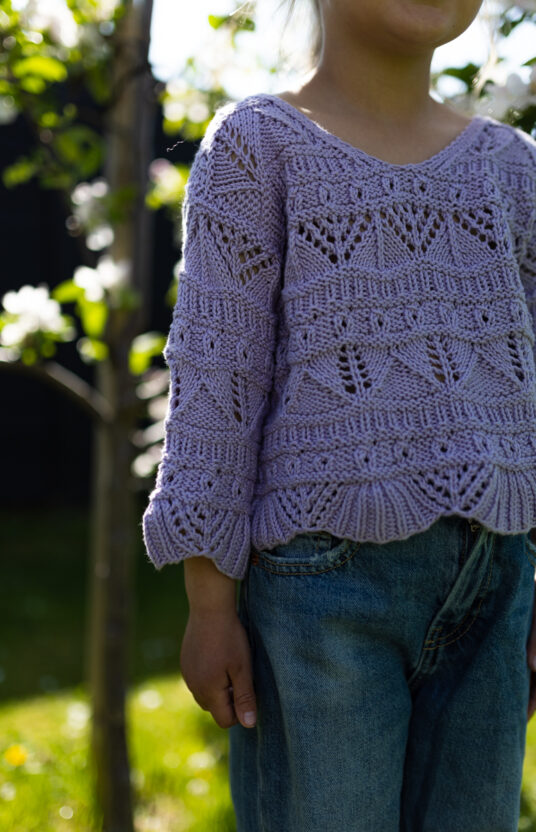 knitting pattern sweater kids in cotton with structure