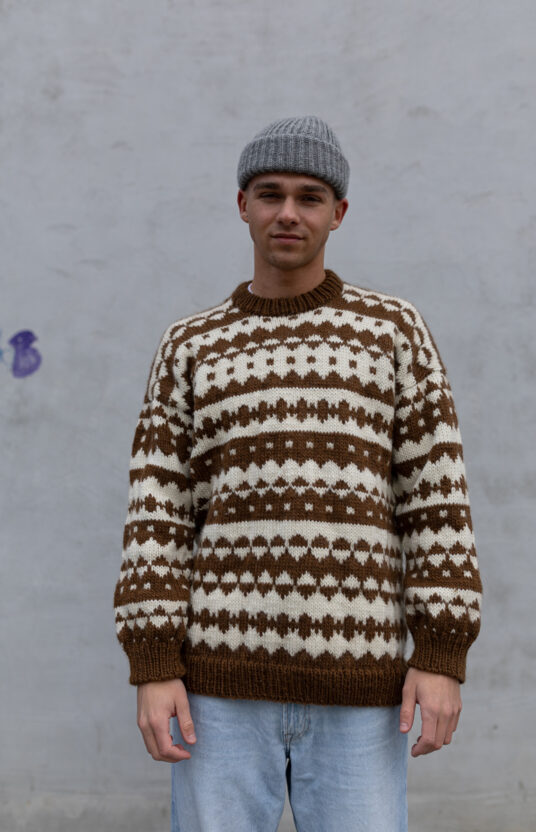 Men's knitted sweater pattern, colorwork. Knitting for men