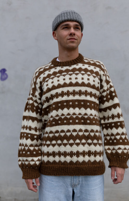 Men's knitted sweater pattern, colorwork. Knitting for men