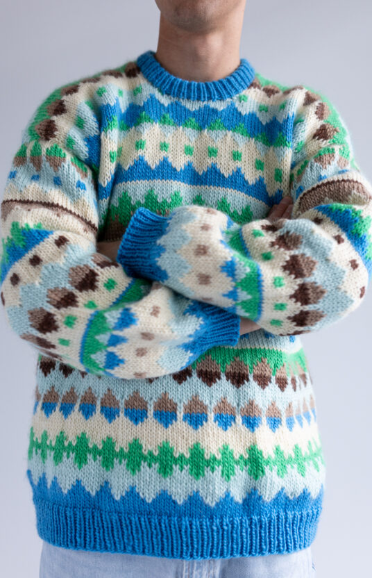 Men's knitted sweater pattern, colorwork. Knitting for men