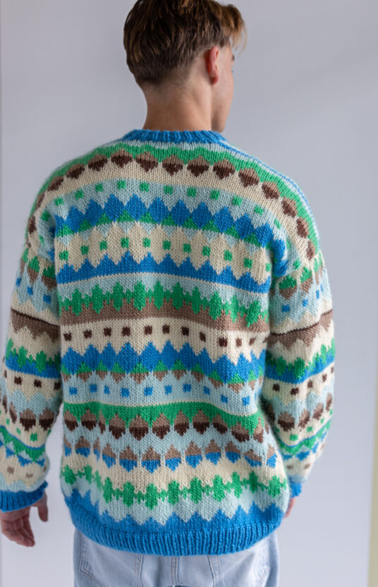 Men's knitted sweater pattern, colorwork. Knitting for men