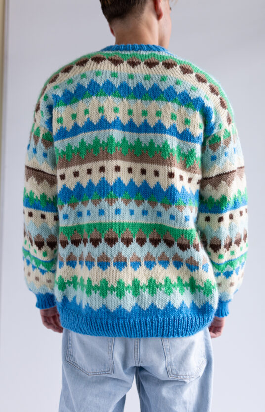 Men's knitted sweater pattern, colorwork. Knitting for men