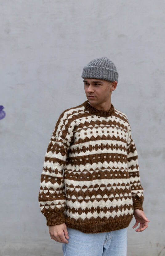Men's knitted sweater pattern, colorwork. Knitting for men