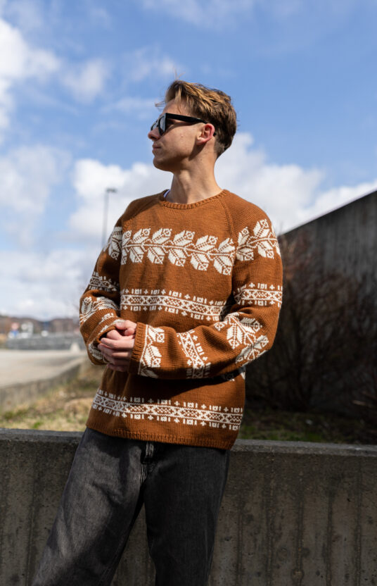 Knit pattern sweater men top down
