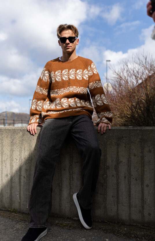 Knit pattern sweater men top down