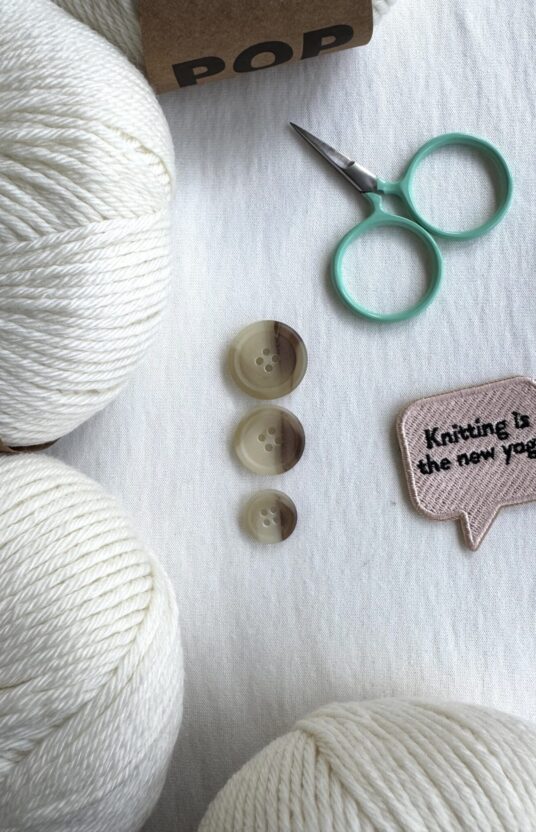 Beige heathered button