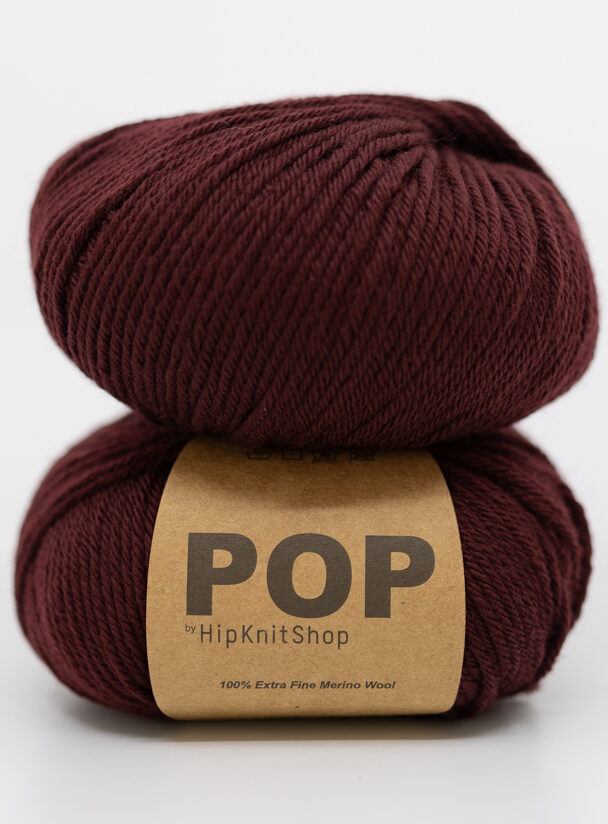 Pop merino Sangria soul - HipKnitShop merino garn burgunder rød farge nettbutikk myk merino pinne 4 og 5 mm