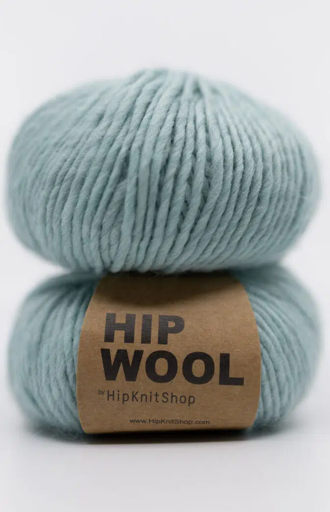 yarn knit light ice blue color for knitting on thick needles. pure wool itch-free wool mint yarn hip wool