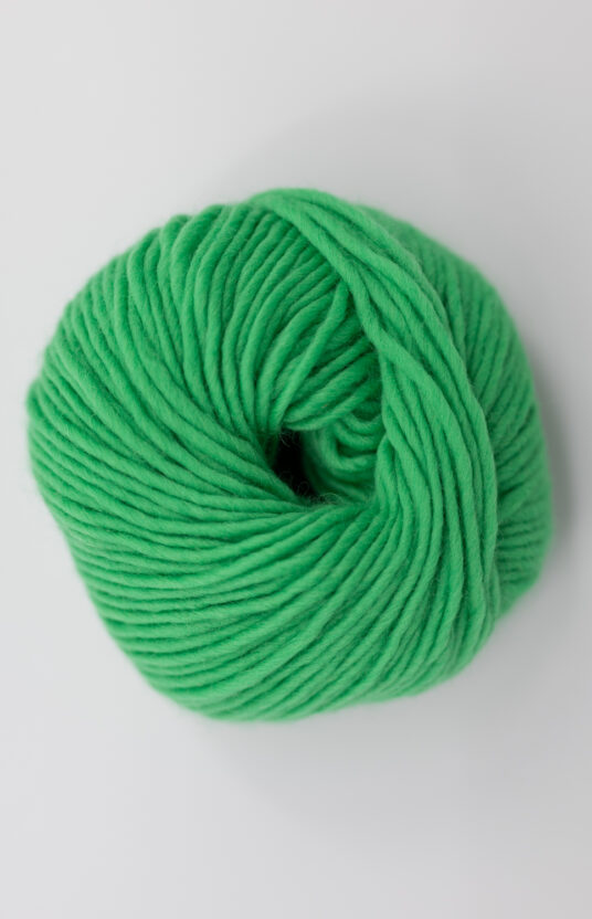 Bright green yarn. Wool yarn for knitting with thick needles. Pure wool, itch-free wool, jelly bean green yarn, Hip Wool