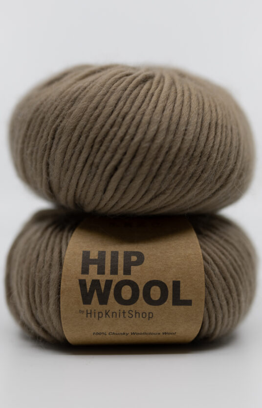 Wool yarn knitting on thick needles brown