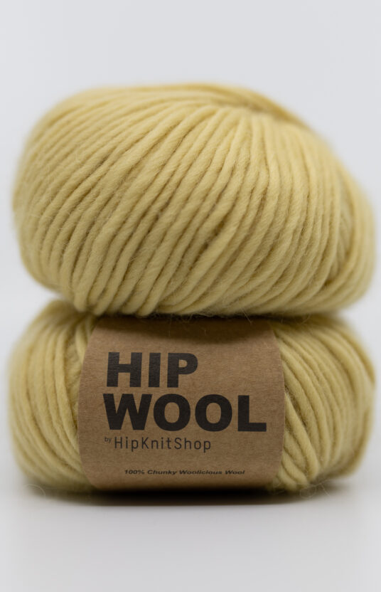Wool knit in thick, pale yellow color