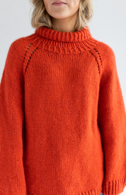 Knitted sweater high neck raglan knitting pattern simple sweater warm cozy sweater Hip Wool