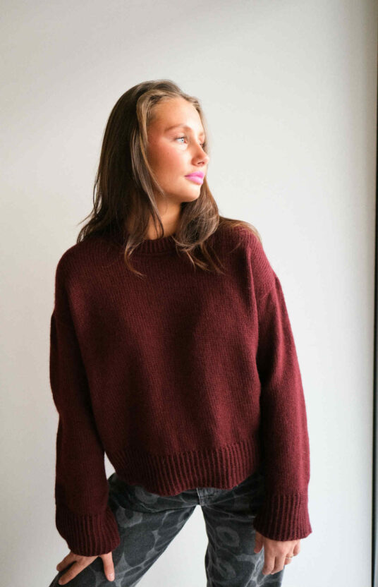 Sweater for teenagers, popular knitting pattern, top-down in merino.