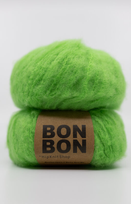 bright green yarn brushed alpaca bonbon