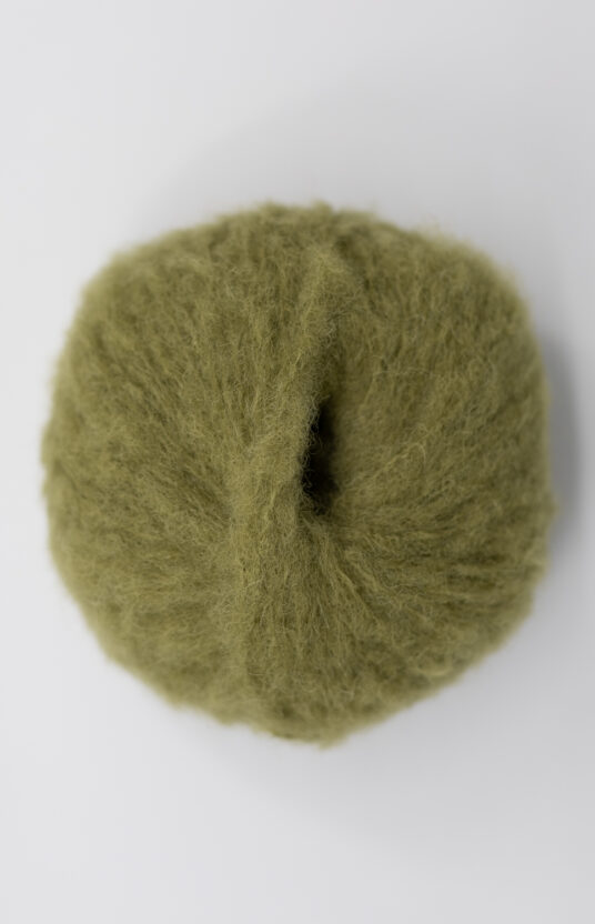 brushed alpaca yarn bonbon soft olive green dusty calm green color