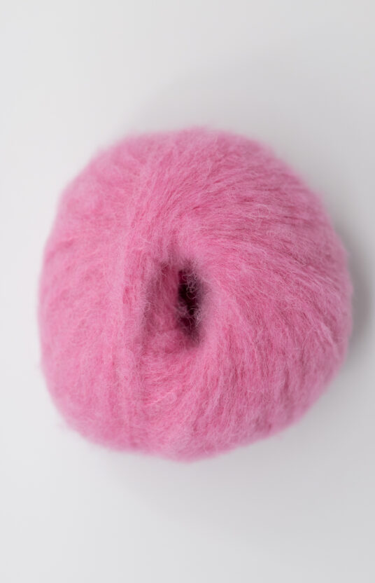Brushed alpaca candy pink fluffy yarn