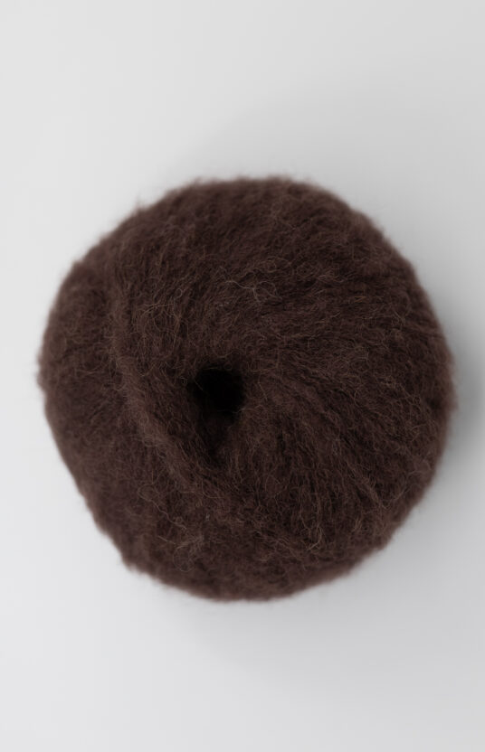 brushed alpaca yarn dark brown color soft yarn neutral colors