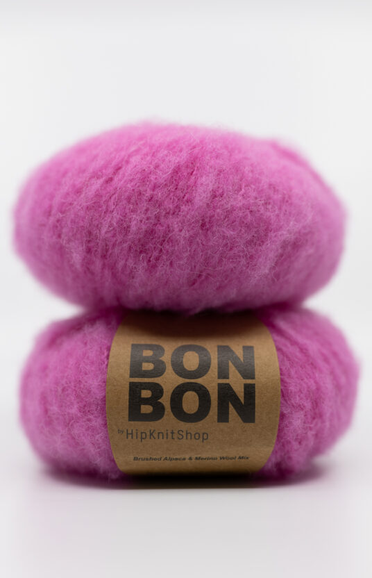 bright pink yarn brushed alpaca bonbon