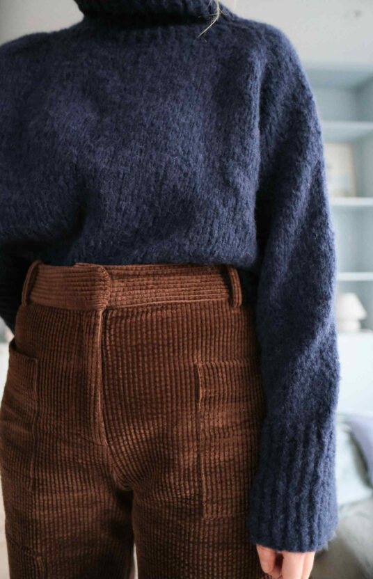 Knitted sweater women high neck brushed alpaca cozy sweater popular knit women