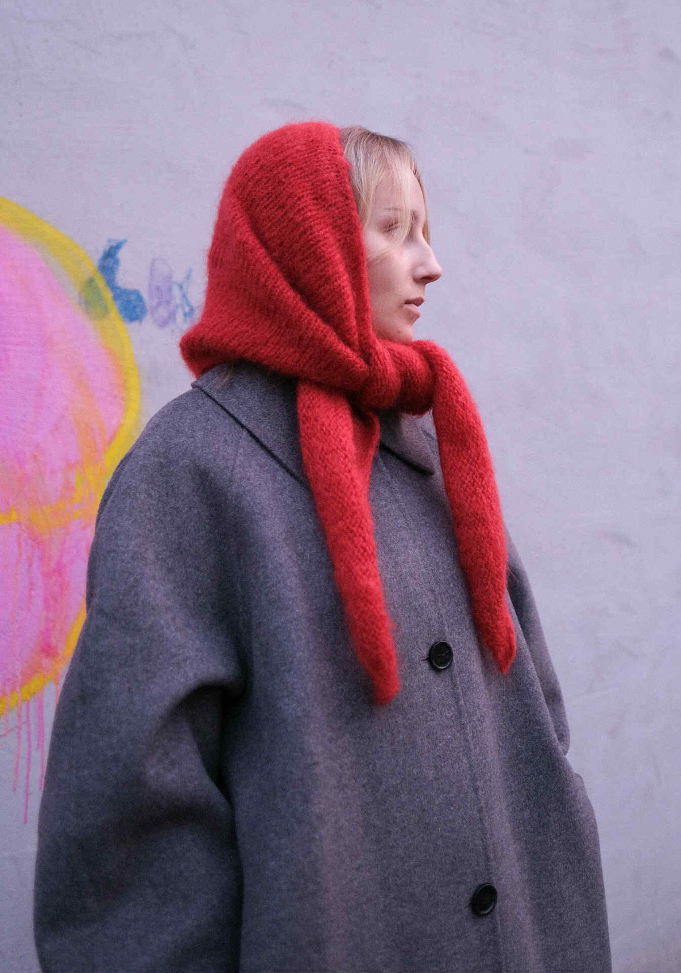 juicy scarf knitting kit - HipKnitShop Knitting pattern shawl knitted hood pattern juicy scarf hoodie woman fluff mohair