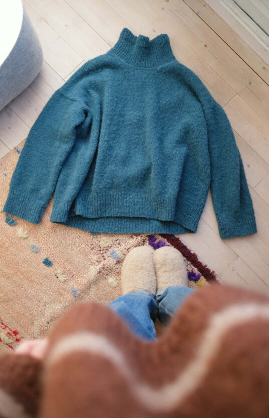 Knit sweater, women's knit sweater, simple solid color sweater, knitting pattern, women's sweater in brushed alpaca