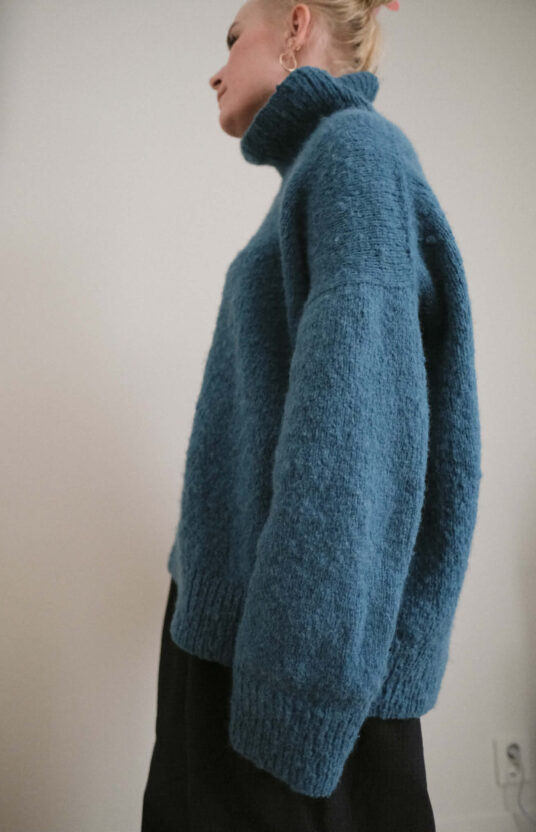 Knit sweater, women's knit sweater, simple solid color sweater, knitting pattern, women's sweater in brushed alpaca