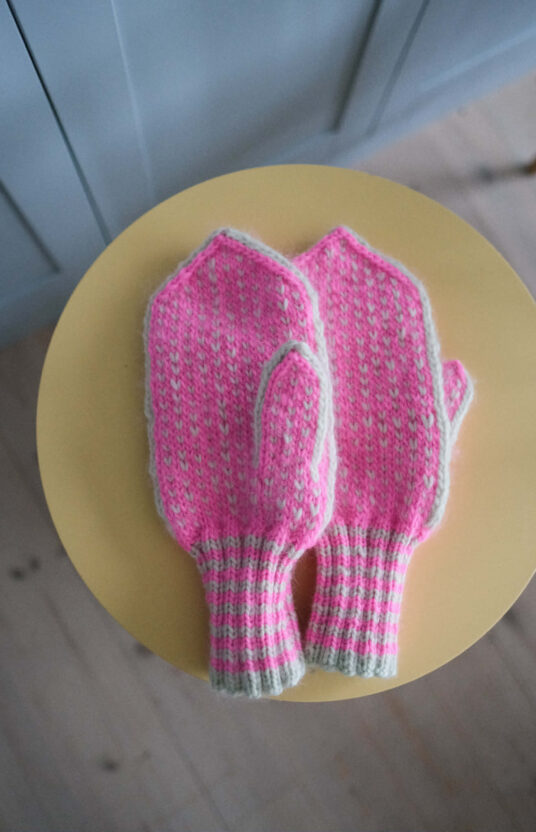 Knitted mittens pattern. Simple wool mittens in traditional style pattern and yarn. Selbu mittens and similar mitten patterns inspiration for mitten knitting. Gift knitting inspiration