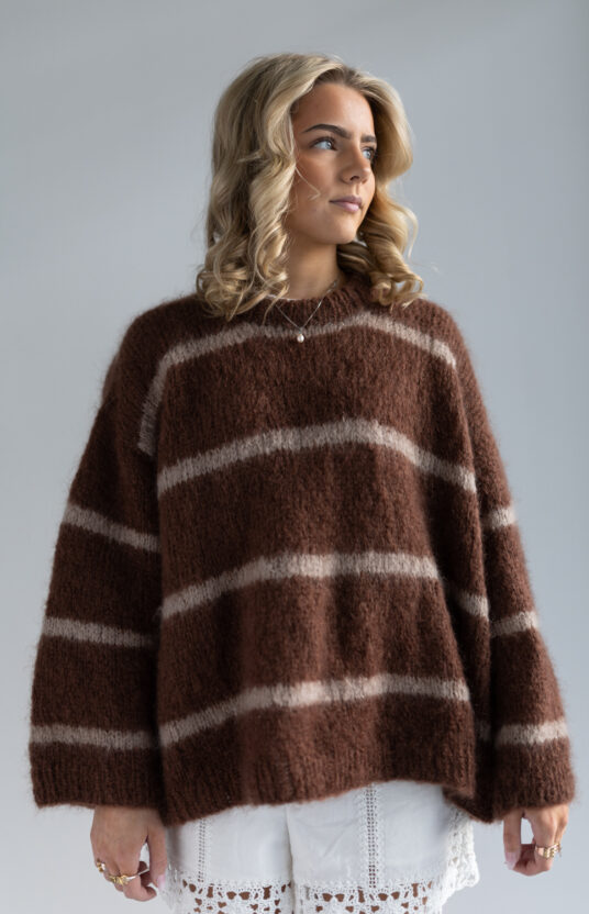 knitted sweater with stripes unisex mohair sweater knitting pattern for women
