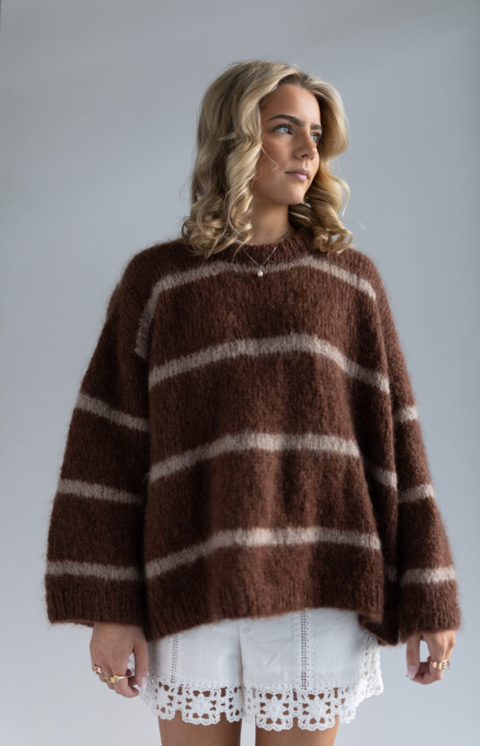 knitted sweater with stripes unisex mohair sweater knitting pattern for women