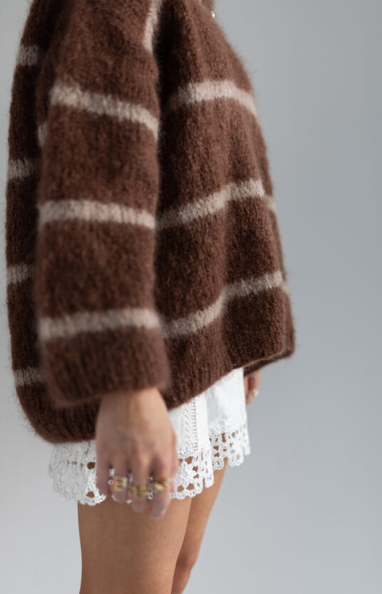 knitted sweater with stripes unisex mohair sweater knitting pattern for women
